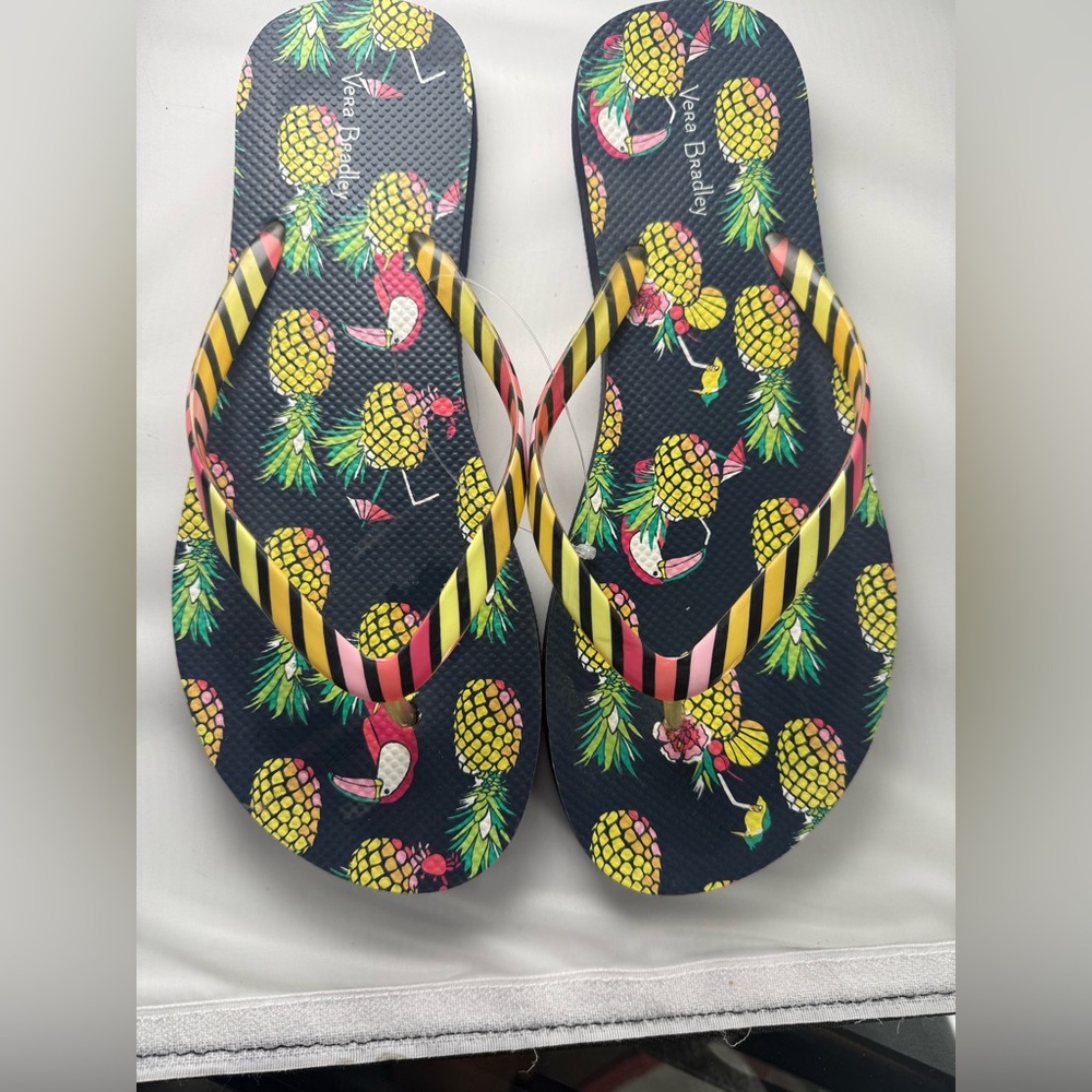 Vera Bradley Pineapple Print Flip Flops
